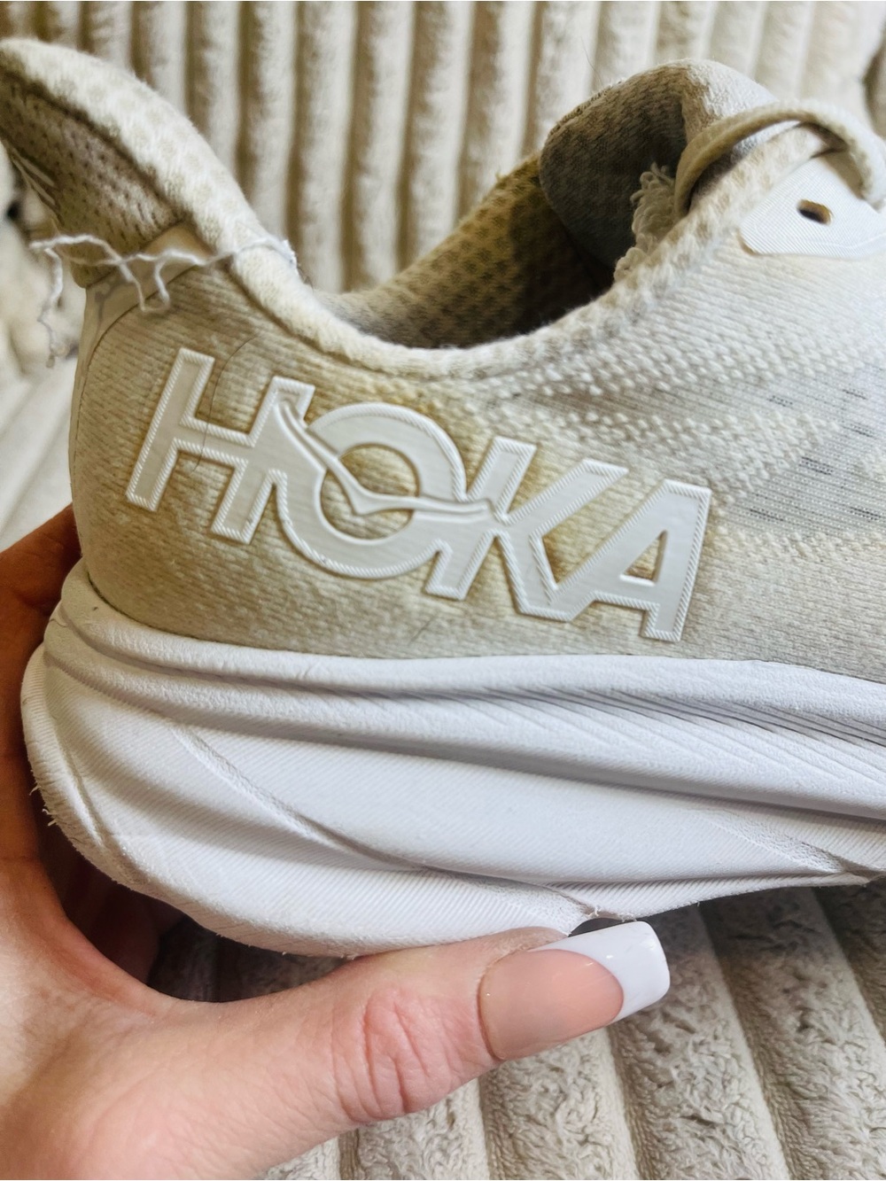HOKA One One Clifton 9 Women’s Running Shoes White Mesh Lightweight - Picture 8 of 8